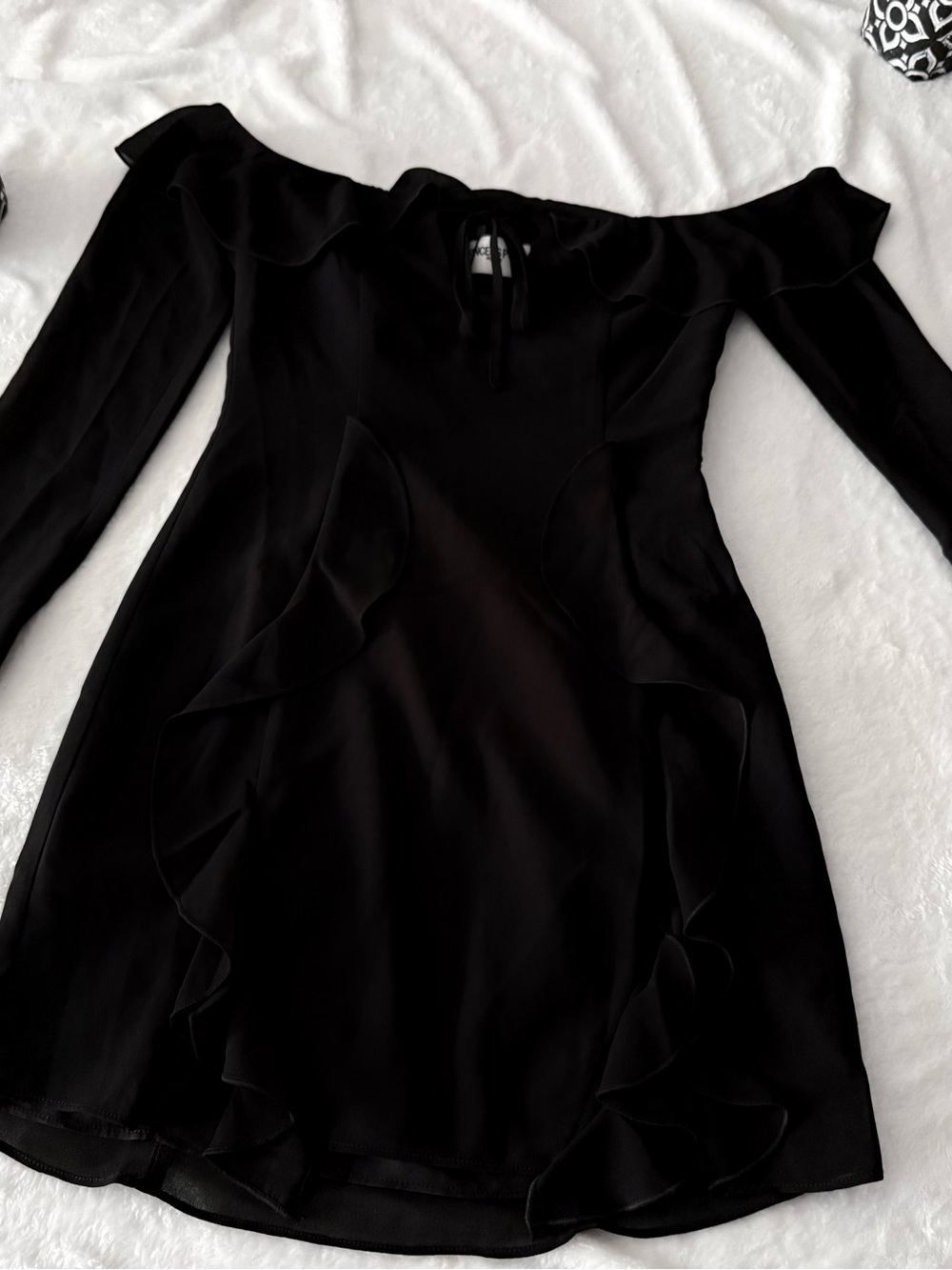 New Princess Polly Mollins Long Sleeve Black Mini Dress 2 nwt - Picture 11 of 14
